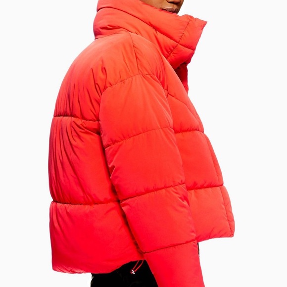 orange puffer jacket topshop